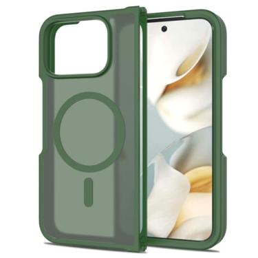 Imagem de LTLMYDAM Capa magnética para Google Pixel 10 Pro Fold, transparente, fosca, ultrafina, carregamento sem fio, capa de policarbonato antiamarelamento, verde, 10 Pro Fold