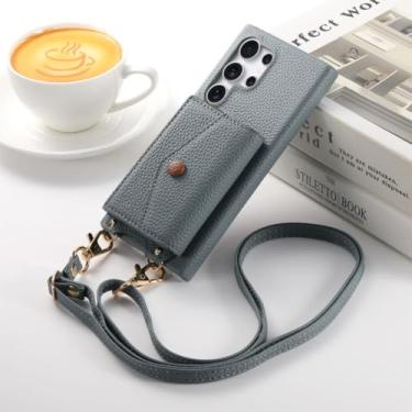 Imagem de Capa tipo carteira para Samsung Galaxy A55 com porta-cartões (para Samsung Galaxy A55/Azul)