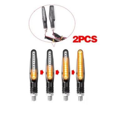 Imagem de Kit 02 Piscas Slin Led Sequencial Modelo Palito Com12 Leds Parafuso Un