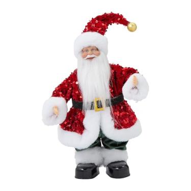 Imagem de Decoração de Natal de Papai Noel dançante animada – 33 cm (1 peça) - Destaque festivo para festas, cornijas e celebrações sazonais