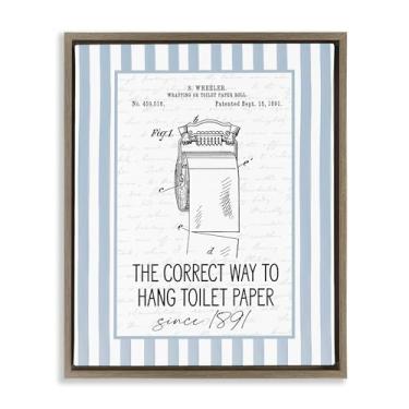 Imagem de Stupell Industries Papel higiênico Correct Way Marrom Emoldurado Tela Flutuante Design de Arte de Parede por Lettered and Lined, 78 x 63 cm