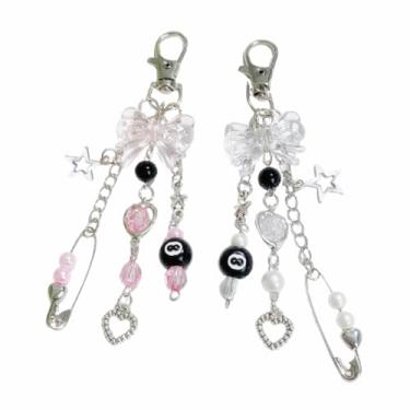 Imagem de Pacote com 2 pulseiras de celular anime chaveiro Goj Geto figura Y2k corrente de telefone pingente de peixe com contas cordão para bolsa de telefone chaveiro pingentes decoração, Small, Acrílico, Sem