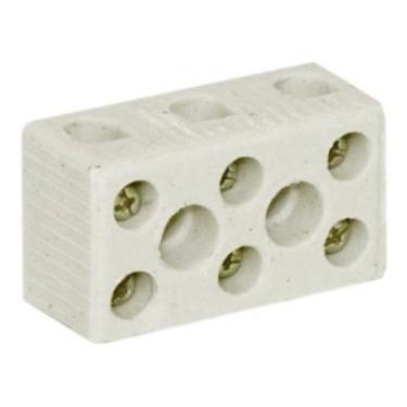 Imagem de Conector Porcelana Tripolar Cabo 10mm 3 Polos Chuveiro Fio Emenda Adap