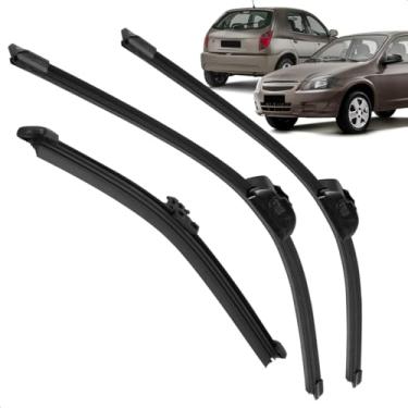 Imagem de Kit Completo 3 Palhetas Limpador Parabrisa Silicone Celta 2004 a 2016