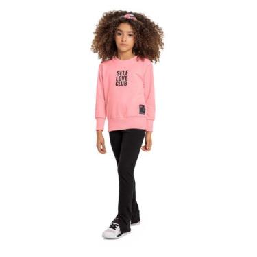 Imagem de Blusão em Moletom Juvenil para Menina Gloss, Rosa, 12