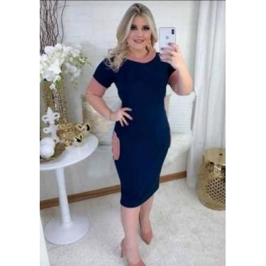 Imagem de Vestido Midi Plus Size Botão Moda Evangélica Feminina - Miss Flower, M
