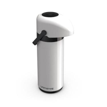 Imagem de Garrafa Térmica M Verona Pressão 1L p/ Café Chá Suco - Unitermi, Branc