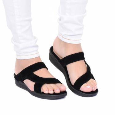 Imagem de Tamanco Feminino Anabela Cofort Ortopédico Casual Chique - Skalvin, Pr