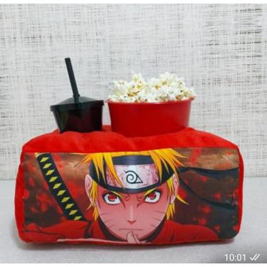Imagem de Kit Pipoca Almofada + balde de pipoca + copo com canudo e tampa Naruto