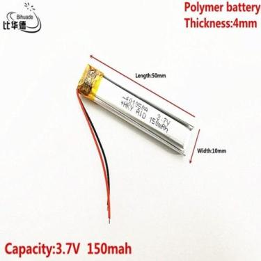 Imagem de Bateria 3.7v 150 Mah 4mm X10mm X50mm 2 Fios 401050 - bgb