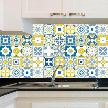Imagem de Adesivo de Azulejo - Ladrilho Hidráulico - 20cm x 20cm - 24un - 017Azm