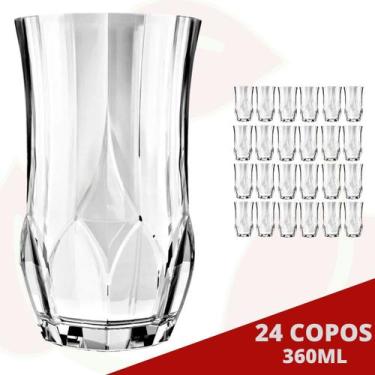 Imagem de 24 Copo Ópera Redondo Transparente 360ML Água Suco Drink Nadir - NADIR