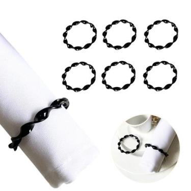 Imagem de Kit 06 Porta Guardanapo Argola Mesa Posta Trançado - LADO DE CASA, Pre