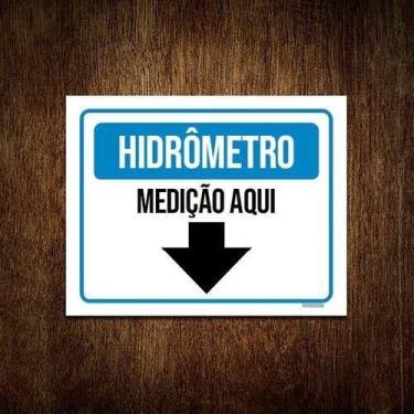 Imagem de Kit 3 Placa Sinalização - Hidrômetro Medição Aqui - Sinalizo