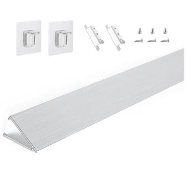 Imagem de Kit de enchimento traseiro com alcance deslizante de 76 cm W10113901A, tira de enchimento triangular universal para folga de fogão, kit de acabamento para fogão entre fogão e rodabanca para Whirlpool e a maioria das marcas, alumínio durável, prata