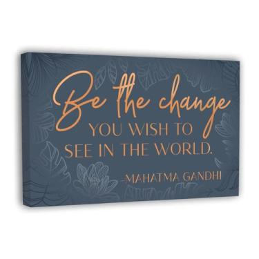 Imagem de Pôster HoneyKick Inspirational Be the Change, tela de 25 x 42 cm