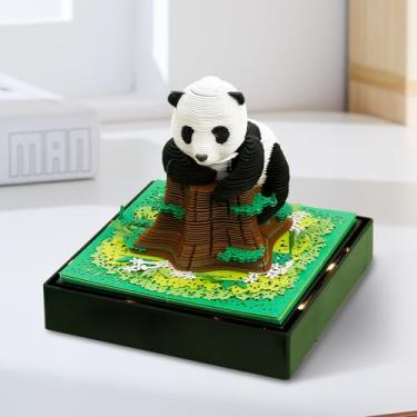 Imagem de ZJRDYYK Bloco de notas de calendário de arte 3D 2025, calendário de 2025, bloco de notas 3D, notas adesivas para entalhar em papel, calendário de mesa diário 3D, papel rasgar com luz LED e capa contra