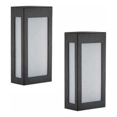 Imagem de 2 Arandelas Externa Luminária De Parede Quadrada Preto 441 - Click Inj