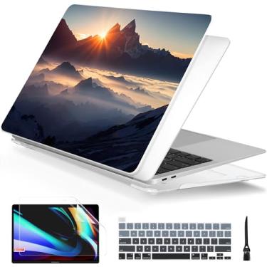 Imagem de Batianda Capa para MacBook Pro de 13 polegadas 2022 M2 Chip e modelo A2338 M1 A2251 A2289 versão 2021 2020, capa rígida com capa de teclado e protetor de tela, Sunrise