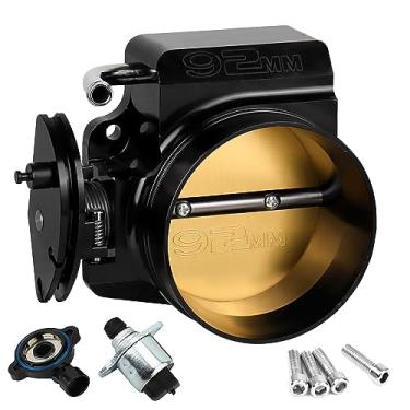 Imagem de Corpo do acelerador de injeção de combustível de 92 mm para coletor de admissão GM Gen III LS1 LS2 LS3 LS6 LS7 SX LS LSX com sensores de posição do acelerador TPS, alumínio de 4 parafusos -