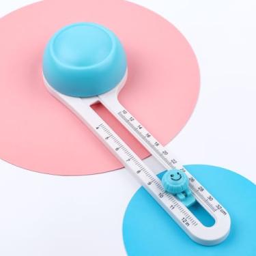 Imagem de Cortador circular para artesanato em papel, cortador de papel redondo giratório ajustável com 3 lâminas substituíveis para arte e artesanato faça você mesmo, confecção de cartões, ferramenta de corte