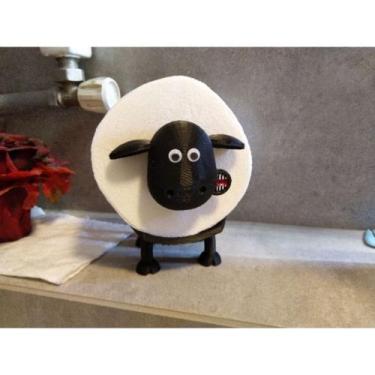 Imagem de Suporte decorativo de papel higiênico carneiro  impressão 3d em pla, e
