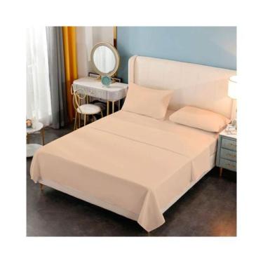 Imagem de Conjunto de lençóis de algodão premium, 188 fios, 2,5 quadrados, creme