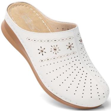 Imagem de Tamancos SHIBEVER, bico fechado, branco, tamanho 7