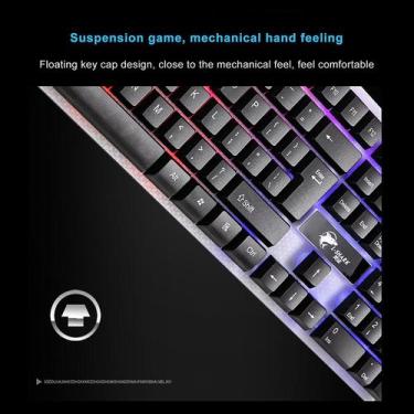 Imagem de 2020 t350 arco-íris backlight usb teclado ergonômico para jogos para l