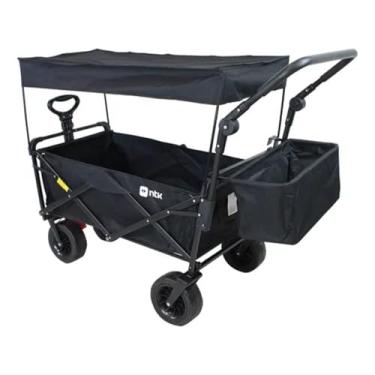 Imagem de Carrinho Multiuso Utilitário Dobrável de Mão Carga até 80Kg Portátil para Camping Compras Praia