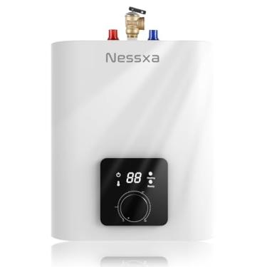 Imagem de Mini aquecedor de água elétrico de 1,8 galão, aquecedor de água quente compacto instantâneo de 110 V 1500 W, ponto de uso sob demanda sob a pia aquecedores de água para casa de banho Kichen