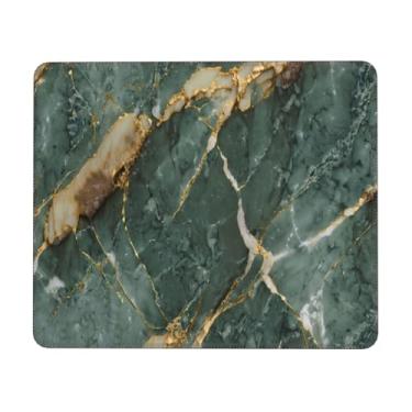 Imagem de Tapete de mouse para jogos de escritório com base de borracha antiderrapante verde cinza e branco mármore sálvia para computador, laptop, acessórios de mesa 19 x 24 cm