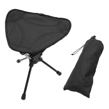 Imagem de IEUDNS Banco de acampamento, cadeira de mochila, banco de alumínio portátil com bolsa de armazenamento para adultos, churrasco, concerto, pesca, jardim, Preto