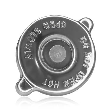 Imagem de QKYS Tampa do radiador de 16PSI, tampas de tanque seladas com design de talão duplo, tampa de vedação do radiador do motor de aço inoxidável para Dodge Ram 2500 Jeep Grand Caravan Avenger (prata)