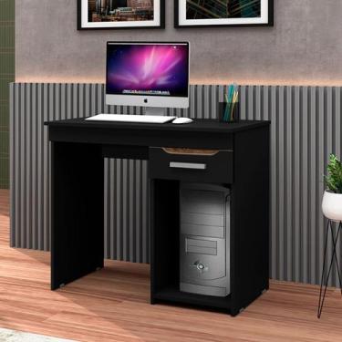Imagem de Mesa de Escritório Home Office Quenia 90cm com 1 Gaveta - Preto - ROMA
