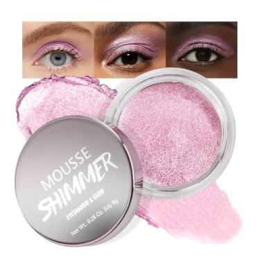 Imagem de KXmzeG Sombra monocromática brilhante rosa brilhante, paleta de sombra monocromática creme fosco neutro, sombras misturáveis à prova d'água de longa duração para ojos, mini sombra (03#, pacote com 1)