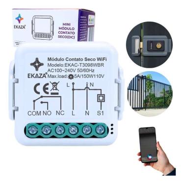 Imagem de 2X Módulo Ekaza Relé Pulso Wifi Portão Garagem Alexa E Googl
