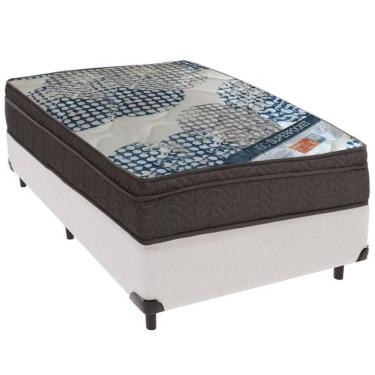 Imagem de Cama Box Branco E Colchão Iso Molas Ensacadas Molas Ensacadas Solteiro Ortobom