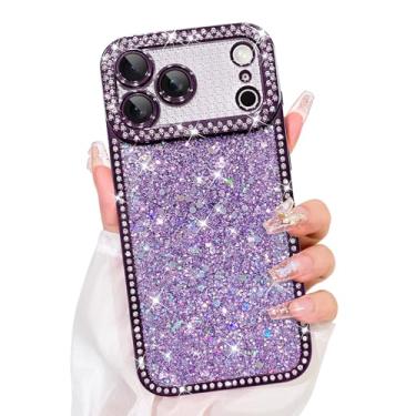 Imagem de Bonoma Capa com glitter para iPhone 17 Pro Max, capa de telefone protetora macia à prova de choque para iPhone 17 Pro Max, roxo