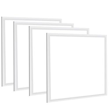 Imagem de Pacote com 4 painéis de luz LED Troffer de 2 x 2 pés, 45 W com 5800 lúmens, cor branca 5000K, regulável 0-10 V, adequado para grade de azulejo de teto 2x2