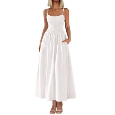 Imagem de Vestido longo feminino PRETTYGARDEN, com blusa, verão 2025, branco