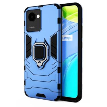 Imagem de SORAKA Capa para realme Narzo 50i Prime com suporte para anel Capa Slim Fit de TPU macio Capa realme C30 com placa de metal para suporte magnético de telefone para carro