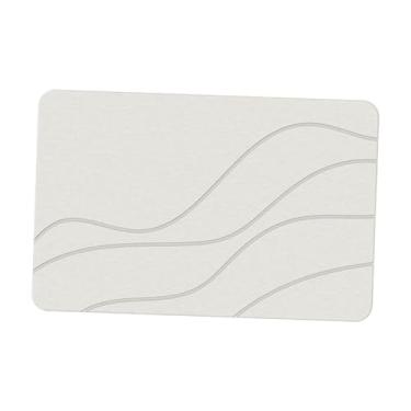 Imagem de Fenteer Tapete de banheiro, capacho de entrada interno, antiderrapante, decoração para casa, absorvente, moderno, presente, capacho de porta de entrada, Branco