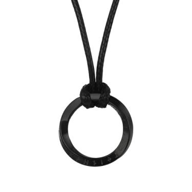 Imagem de OIDEA Colar masculino de runas viking: Colares vintage de aço inoxidável com pingente Mobius torcido com correntes de corda de couro trançado joias de amuleto nórdico presentes, Small, Aço inoxidável