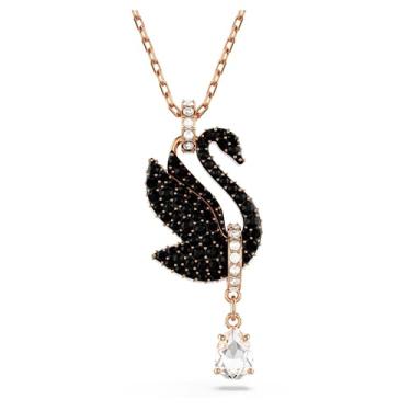 Imagem de Colar com Pingente Swarovski Swan, Cisne, Preto dourado