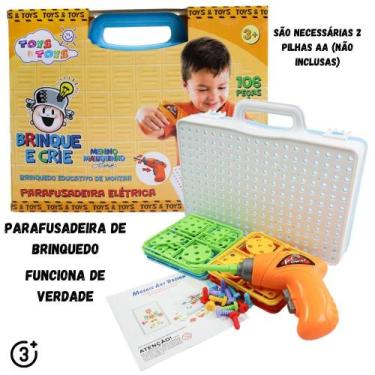 Imagem de Maleta Kit de Ferramenta Infantil Criança Parafusadeira Elétrica De Br