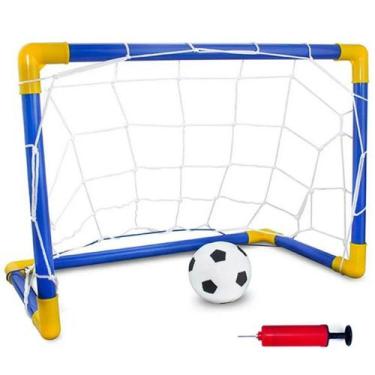 Imagem de Kit Futebol Infantil Trave de Gol com Bola Inflável + Bomba Portátil -