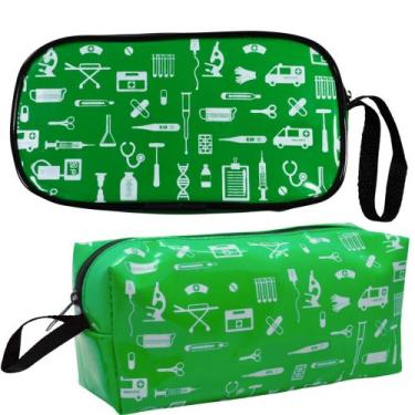 Imagem de Kit Bolsa Enfermagem Case Esteto Capa Aparelho Pressao Luxo - Love Sau