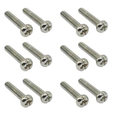 Imagem de 12 Parafuso Niquelado Captador HUMBUCKER guitarra 3X16mm MXP