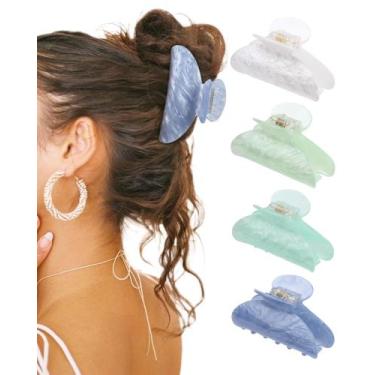 Imagem de Clipe de cabelo HAIMEIKANG acrílico grande branco/azul/esmeralda/verde